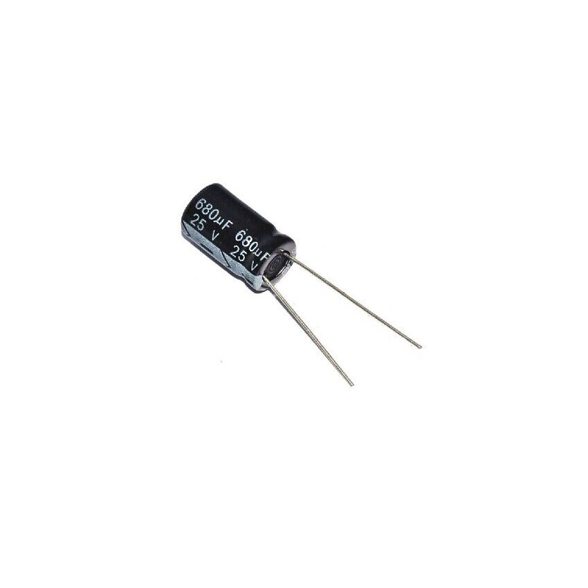 680UF 25V Electrolytic Capacitor Radial Lead 20 Percent Tolerance High Ripple