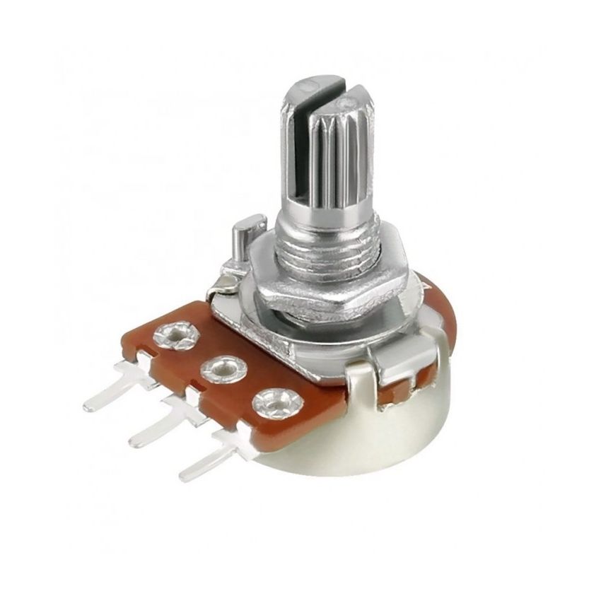 NPMB 10K Ohm Potentiometer Rotary Single Turn 3-Pin Panel Mount 6mm Knurled Shaft