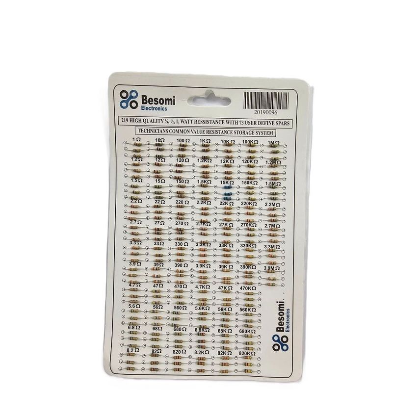 Resistor Kit 1/4 Watt - 219 Pieces - 73 Different Resistance Values