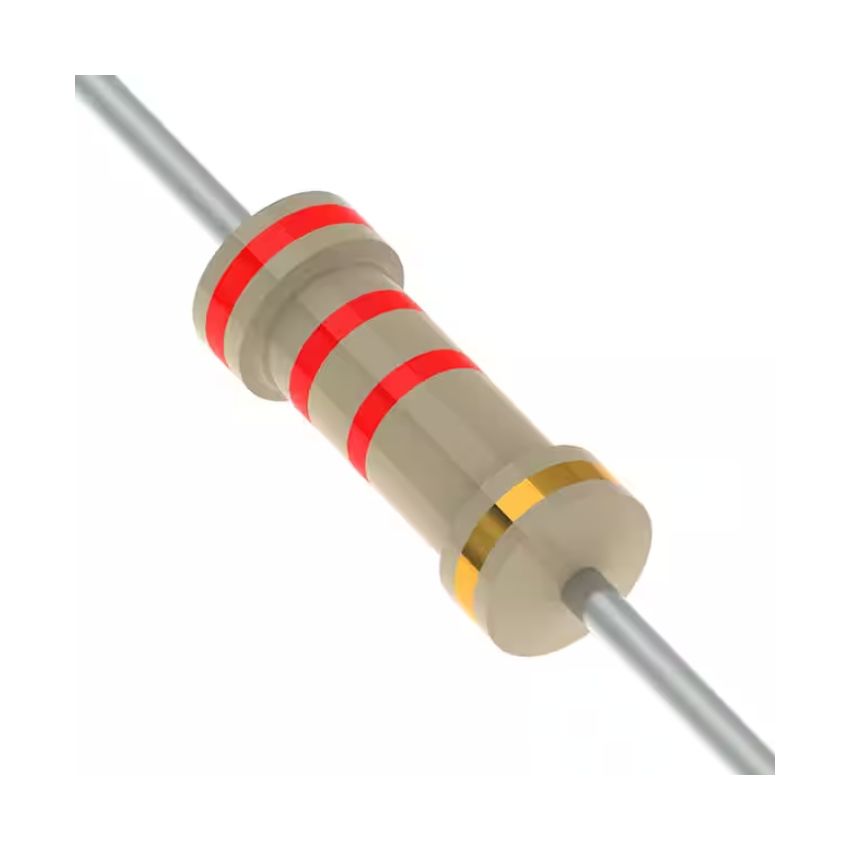 2.2K Ohm Resistor 1/4W ±5 Percent Carbon Film Axial Lead Through-Hole Flameproof