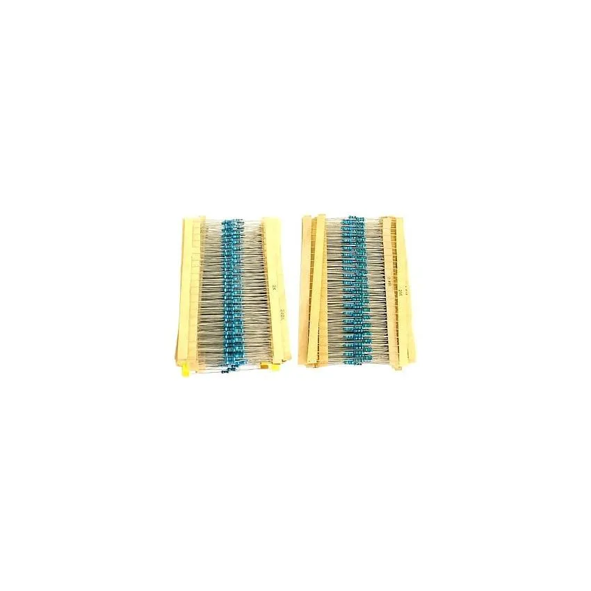 2600pcs Metal Film Resistor Kit 130 Values 1 Percent Tolerance 0.25W Axial Through-Hole Assorted Set
