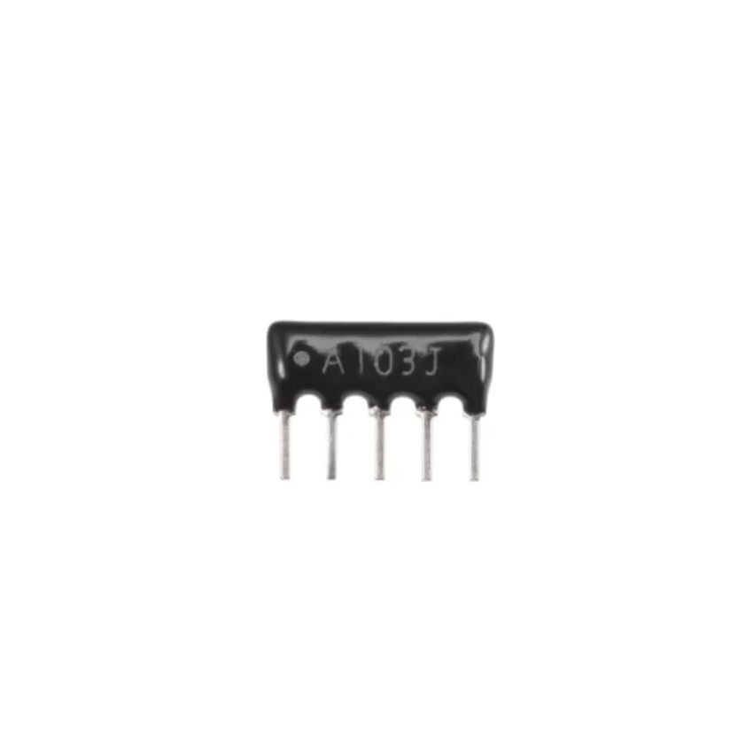 103J Resistor Network 10K Ohm 5 Pin Through-Hole SIP Package Isolated ±5 Percent