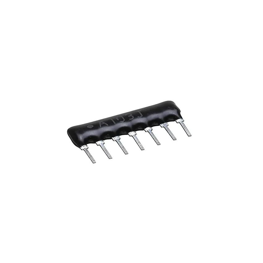 103J Resistor Network 10K Ohm 7 Pin Through-Hole SIP Package Isolated ±5 Percent
