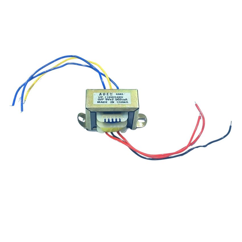 9V×2 500mA Step-Down Transformer – AC-to-AC Input ,110V/240V (Mountable)