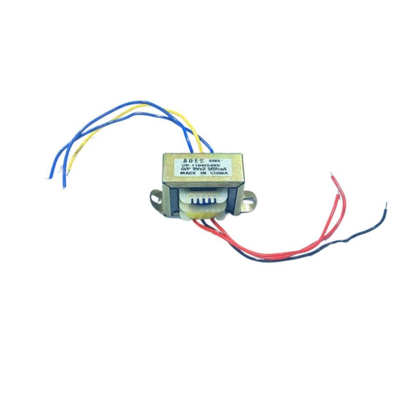 9V×2 500mA Step-Down Transformer – AC-to-AC Input ,110V/240V (Mountable)
