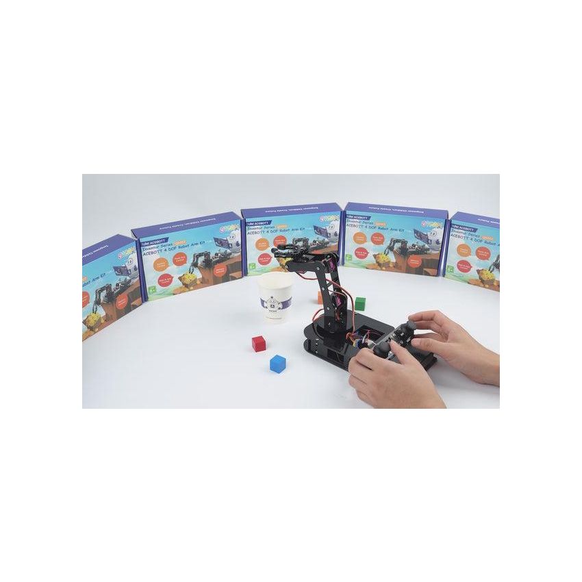 ACEBOTT Programmable Robot Arm Kit with ESP32 Controller Board | Supports Arduino, ACECode & Python Programming | For Home & K-12 Classroom STEM Education