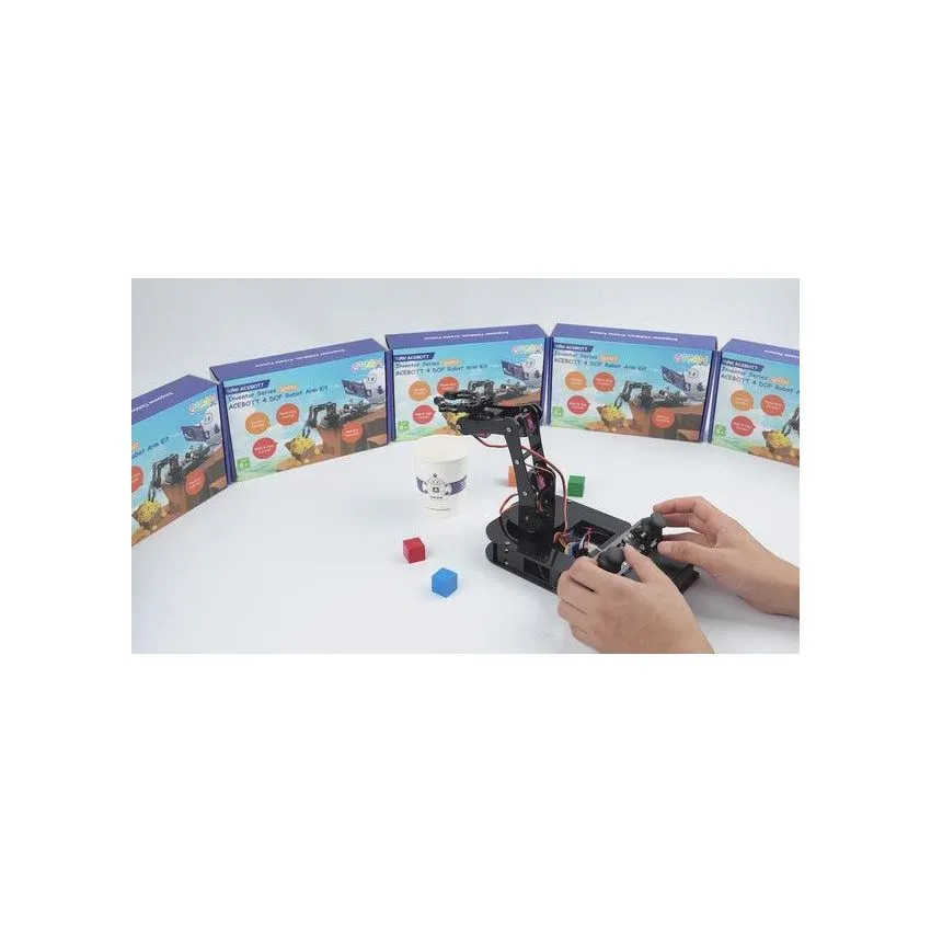 ACEBOTT Programmable Robot Arm Kit with ESP32 Controller Board | Supports Arduino, ACECode & Python Programming | For Home & K-12 Classroom STEM Education