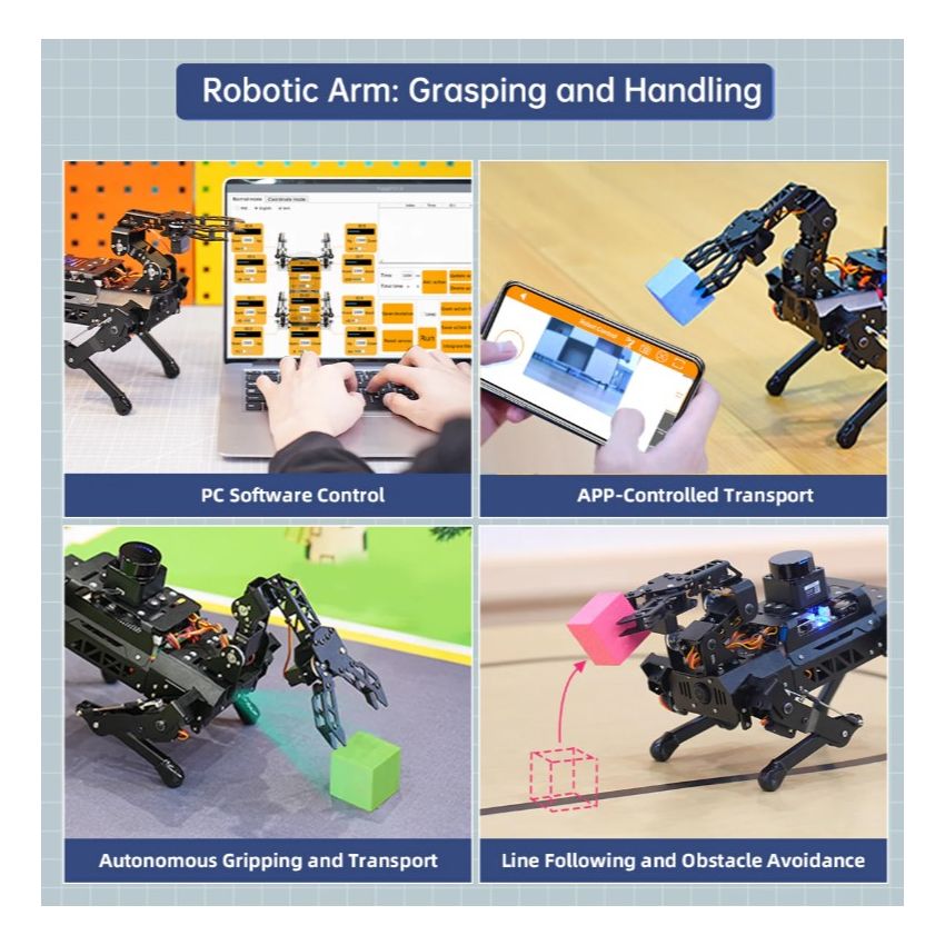 Advanced PuppyPi Kit Robot Dog with Raspberry Pi 4B 8GB AI Vision ROS Quadruped Robot
