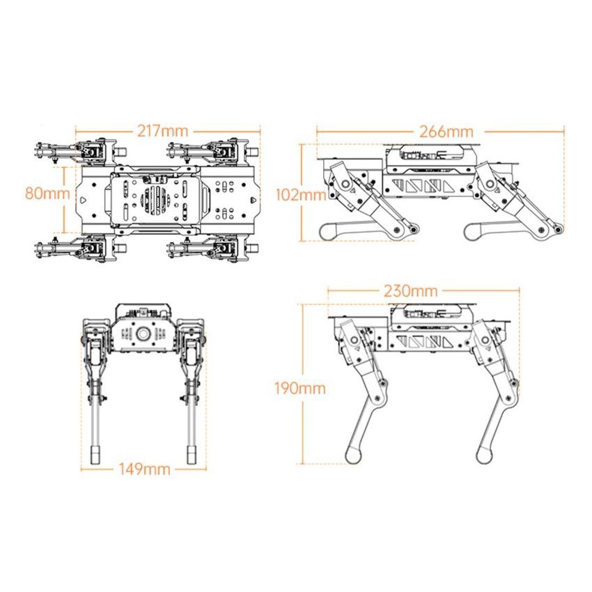 Advanced PuppyPi Kit Robot Dog with Raspberry Pi 4B 8GB AI Vision ROS Quadruped Robot