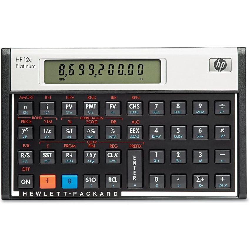 HP 12C Platinum Financial Calculator RPN and Algebraic Input 10-Digit LCD Display