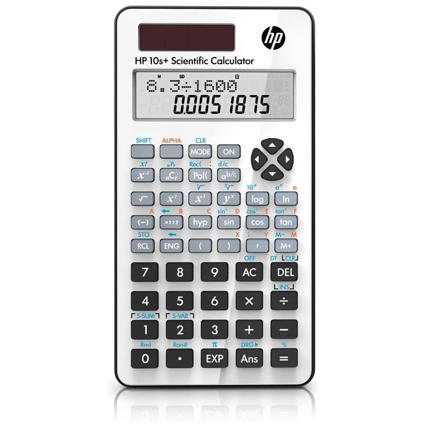 HP 10s Plus Scientific Calculator Dual Power 240+ Functions 2-Line LCD