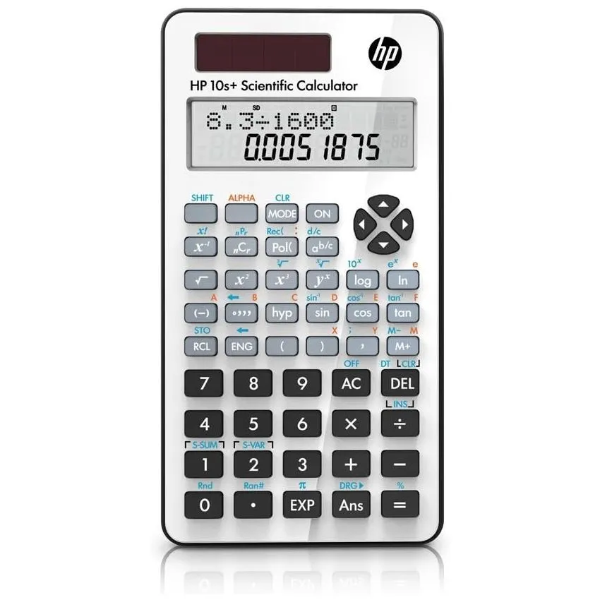 HP 10s Plus Scientific Calculator Dual Power 240+ Functions 2-Line LCD