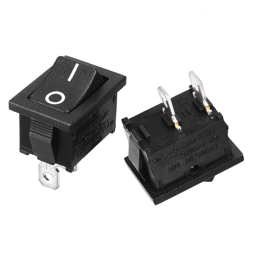 KCD1,Black Rocker Switch,ON/OFF,6A-250VAC,10A-125VAC,SPST
