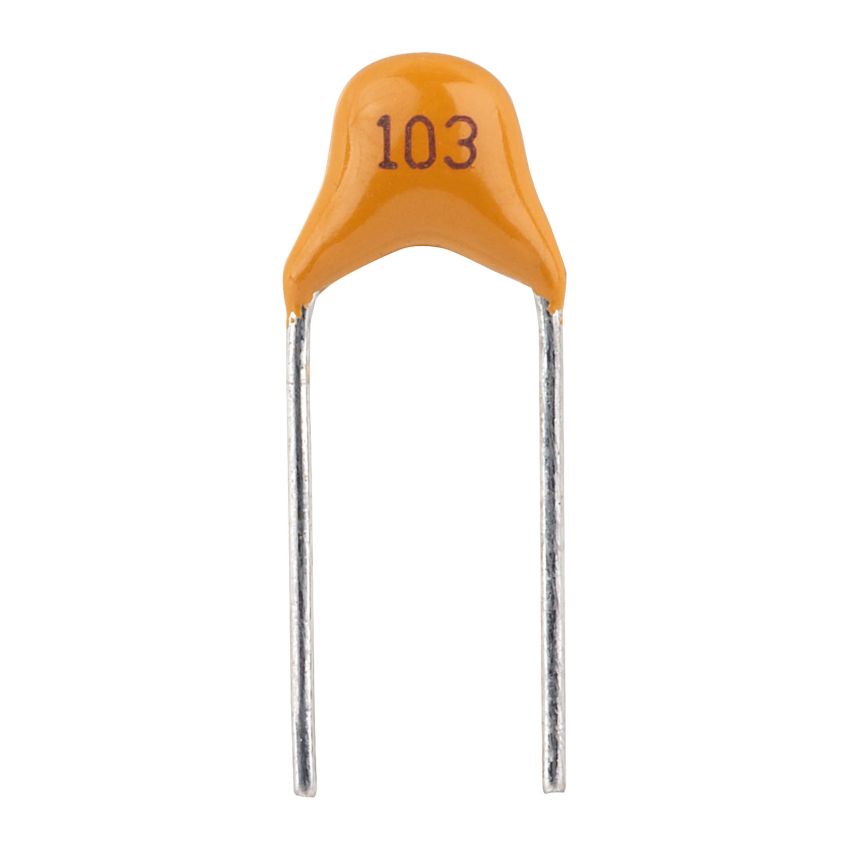 0.01uF 100V Ceramic Capacitor Disc Type, High Voltage Stability