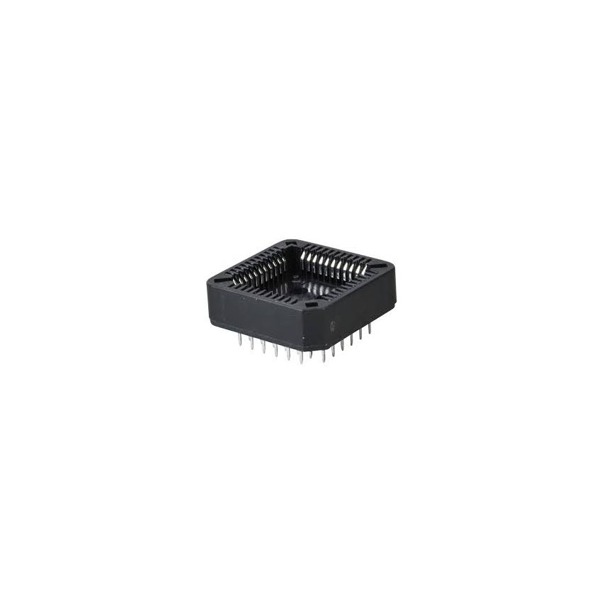 44-Pin PLCC Socket – Surface Mount (SMT) or Through-Hole (TH) IC Adapter for Plastic Leaded Chip Carriers, High-Reliability J-Lead Interface
