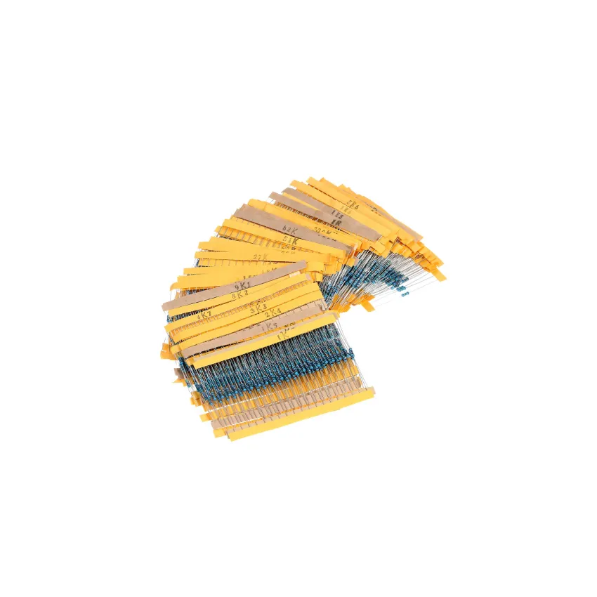 2600pcs Metal Film Resistor Kit 130 Values 1 Percent Tolerance 0.25W Axial Through-Hole Assorted Set