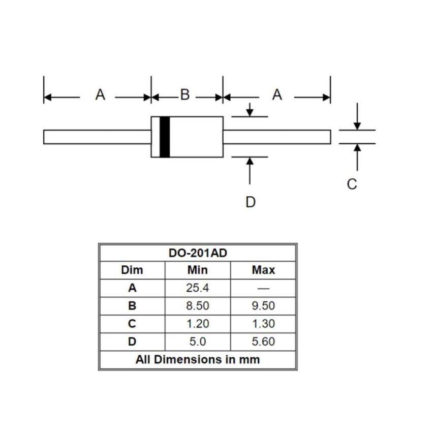 1N5822,Schottky Diode, 3A,40V,DO-27