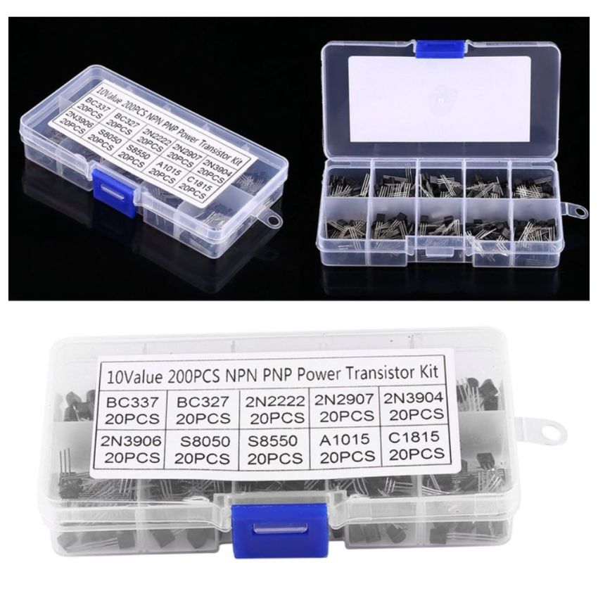 Power Transistor Assortment Kit,10 Values,200 Pcs NPN PNP