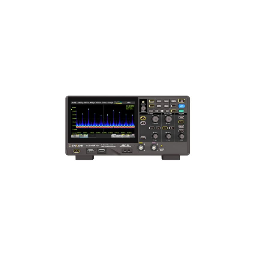 SDS802X HD, 2 CH Oscilloscope, 70 MHz Bandwidth, 2 GSa/s Sample Rate
