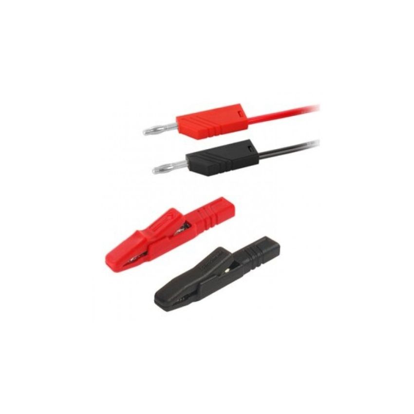 SPD‑Cable‑1 Alligator Clip to Banana Plug Test Leads 600 mm Length Pair Black Red