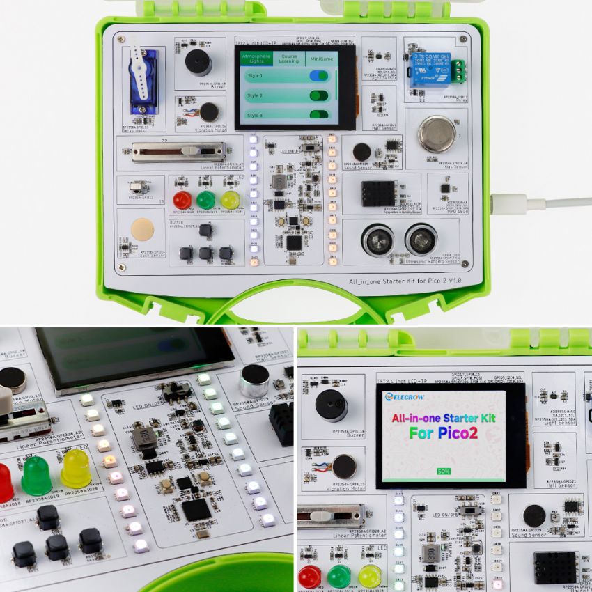All-in-One Starter Kit for Pico 2 – Comprehensive Learning Kit with 17 Sensors and 21 Lessons