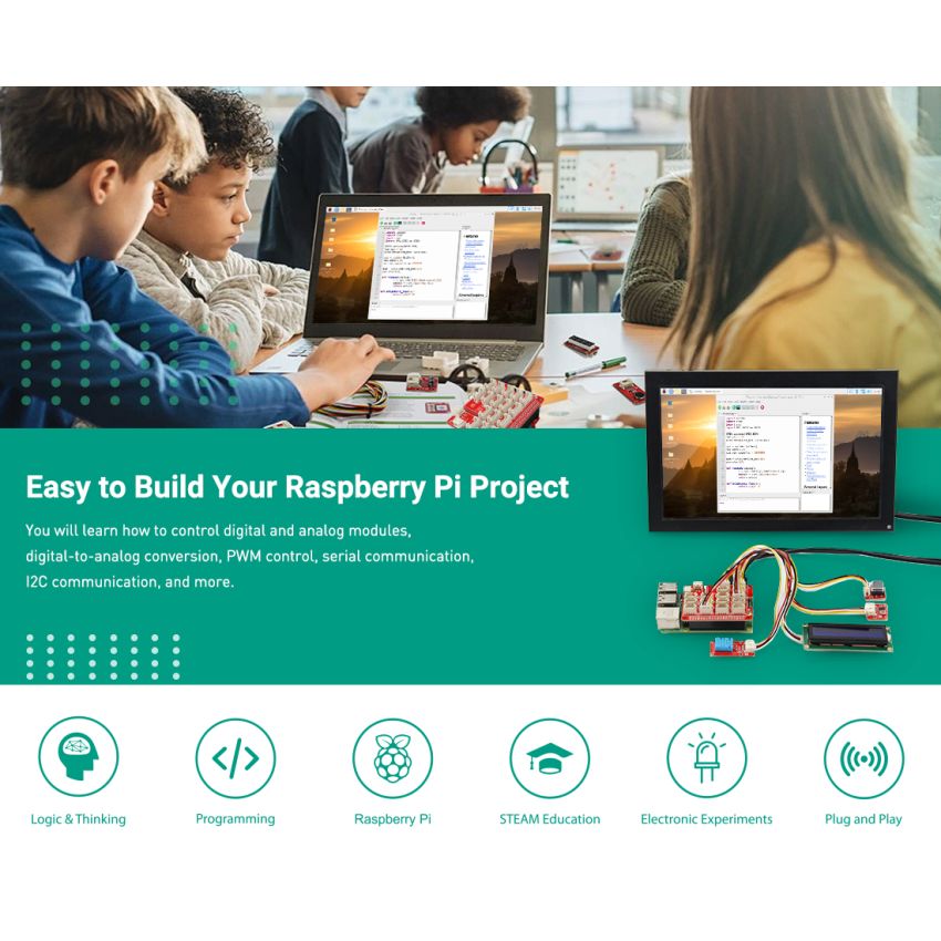 Crowtail Starter Kit for Raspberry Pi – Plug & Play Electronics Learning Kit with 22 Modules and 20 Tutorials