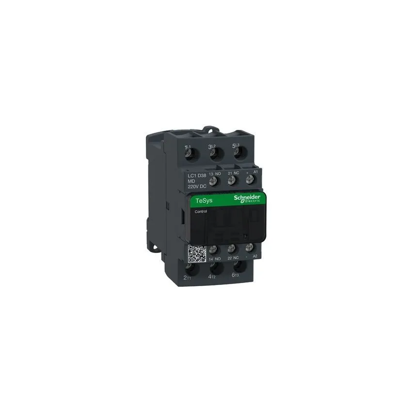 LC1D38MD,TeSys D Contactor, 3P (3NO), 220V DC Coil