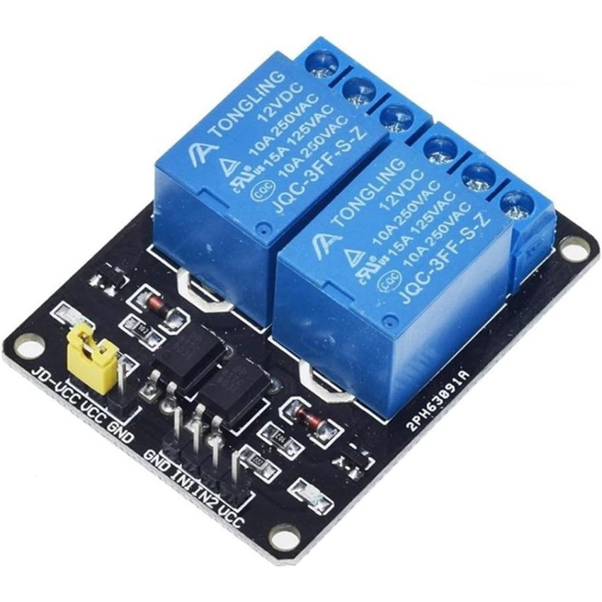 RELAY-2CH-12VDC, 2-Channel Relay Module, PCB Mount