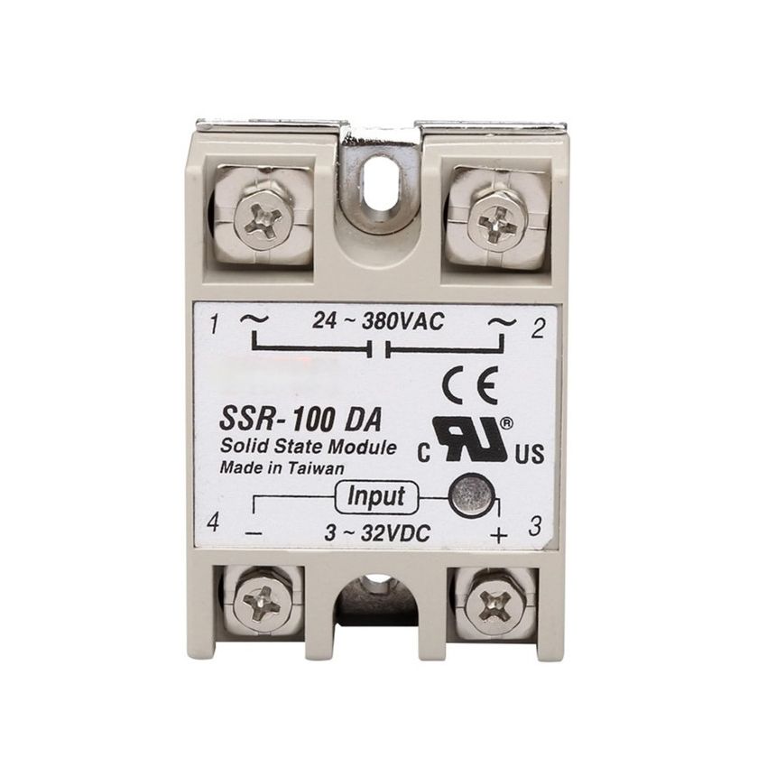 SSR-100DA Solid State Relay, 4–32 VDC Input, 24–380 VAC Output, 100 A