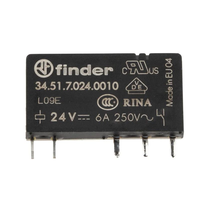 34.51.7.024.0010 Ultra-Slim Electromechanical Relay, SPDT, 24VDC Coil, 6A, PCB Mount