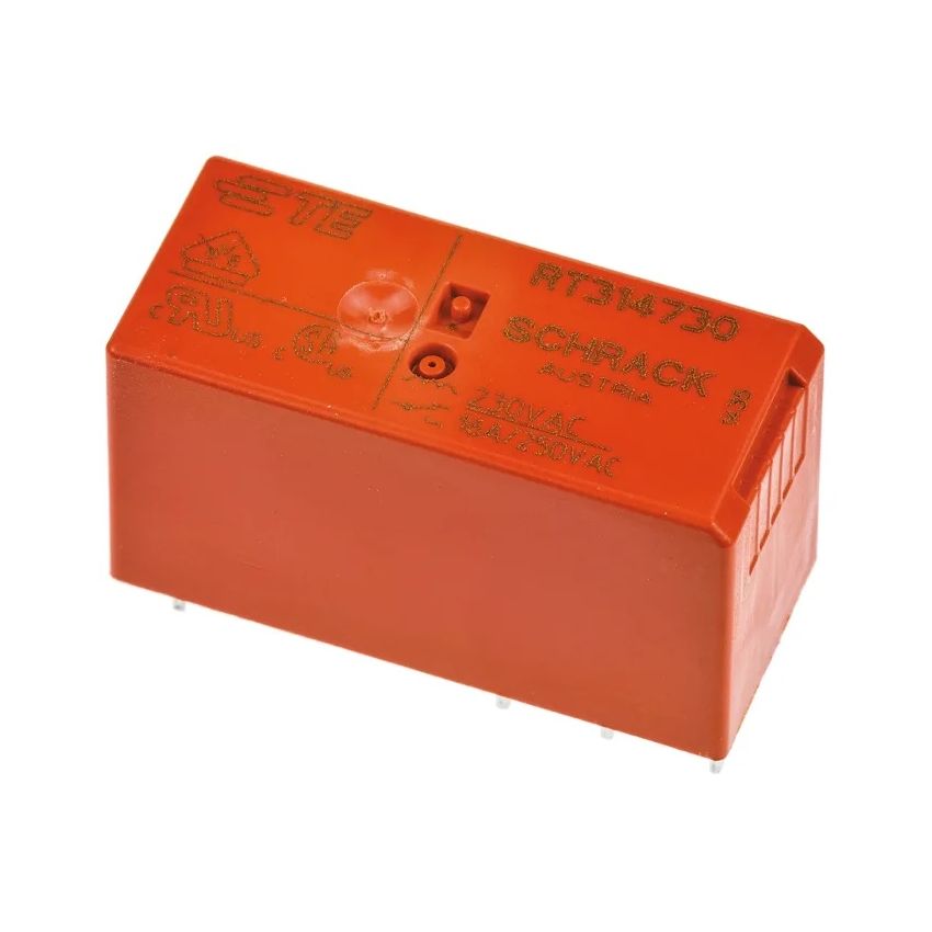  RT314730, Power PCB Relay Schrack RT1 Series,230VAC,16A,SPDT