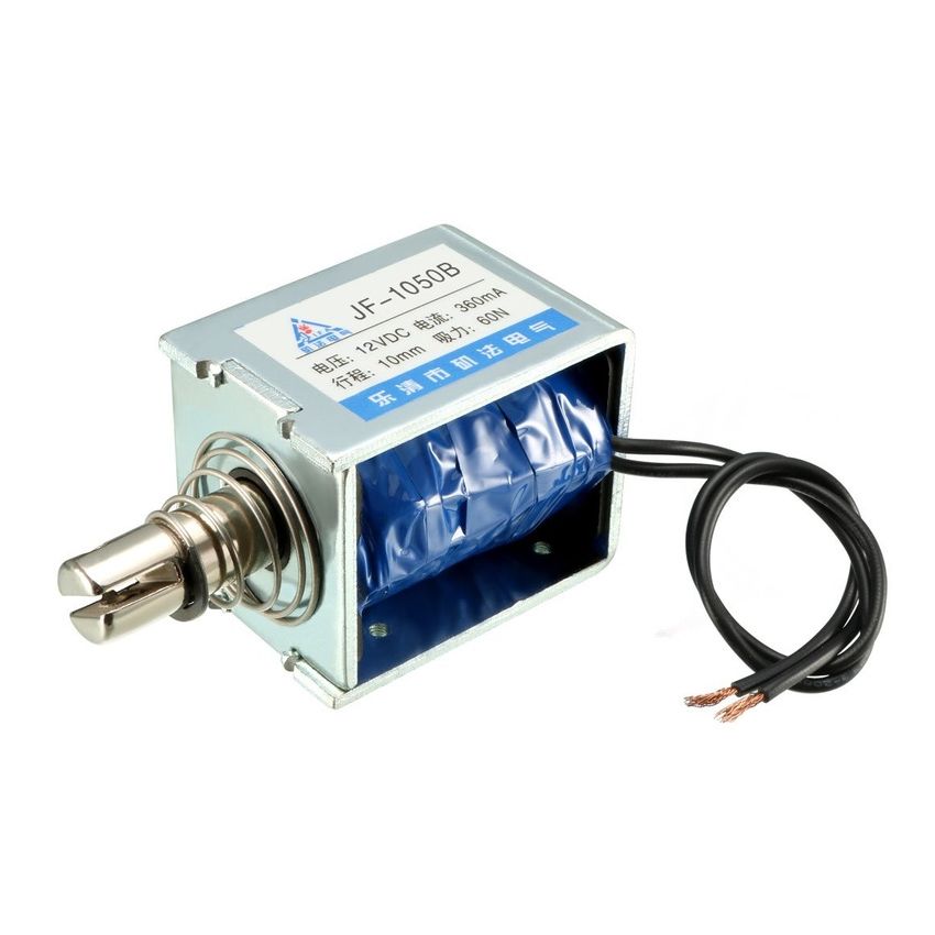 JF-1050B, Push-Pull Solenoid, 12VDC, 10mm Stroke