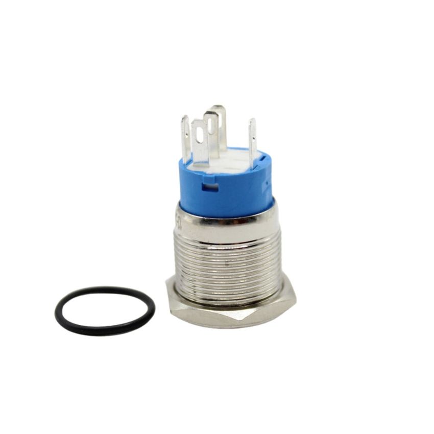 19AP11DZ ,Illuminated Push Button Switch, 12-24V, Blue LED, On-Off, for Industrial Control Panels