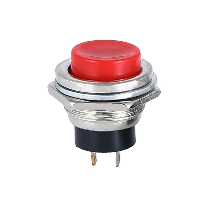 DS-212, Red Push Button Switch, Panel Mount Package