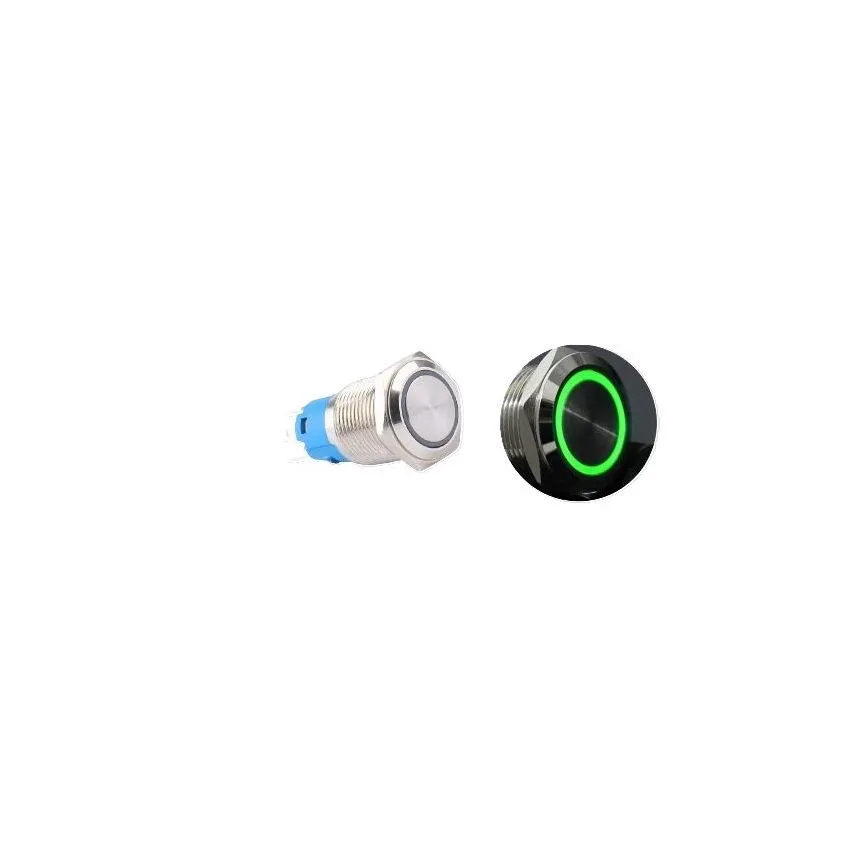 19MM-GREEN-ON/OFF, Illuminated Pushbutton Switch, Panel Mount Package