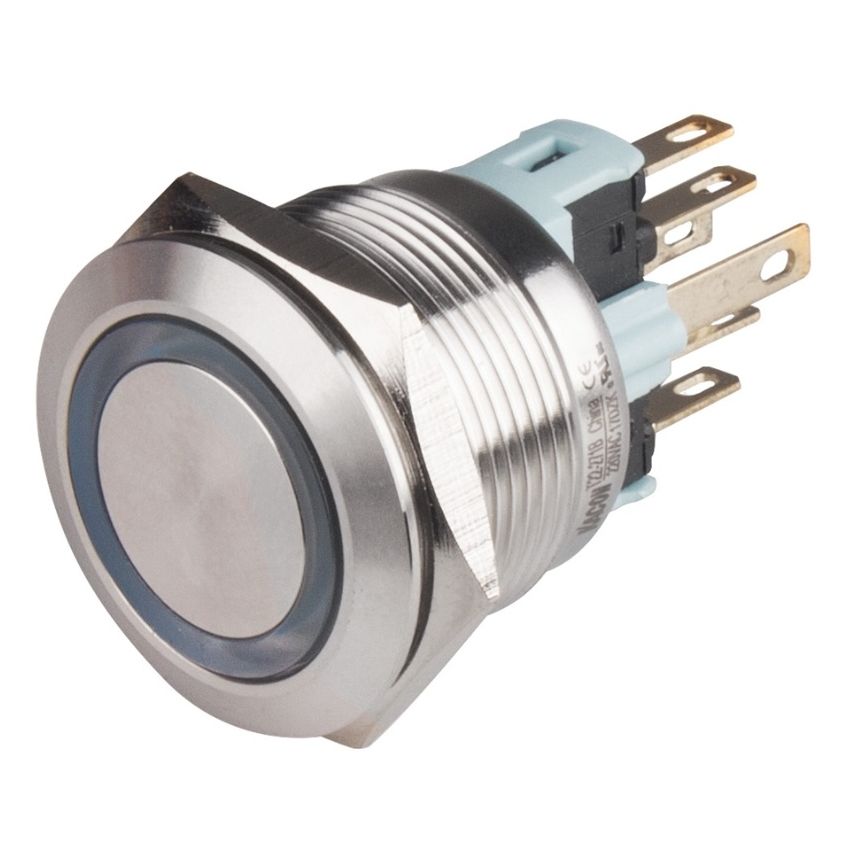 22MM-BLUE-ON/OFF, Illuminated Pushbutton Switch, Panel Mount Package