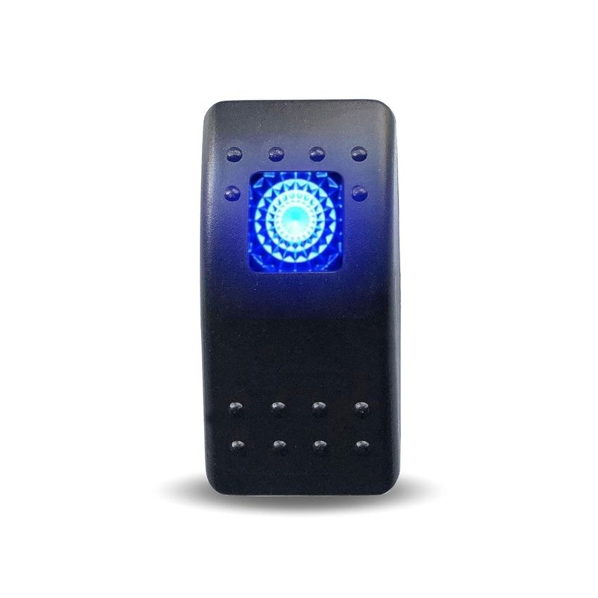 LED Rocker Switch, SPST ON-OFF, Panel Mount Package,24V,20A 