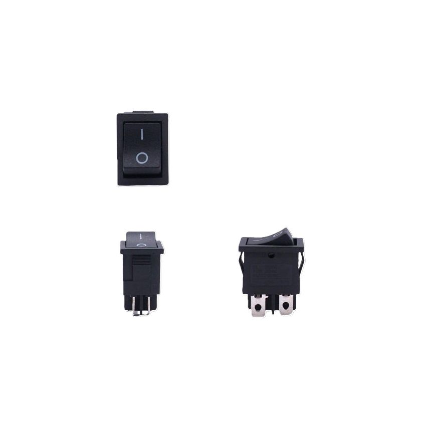 KCD1-4, Black Rocker Switch, Panel Mount Package