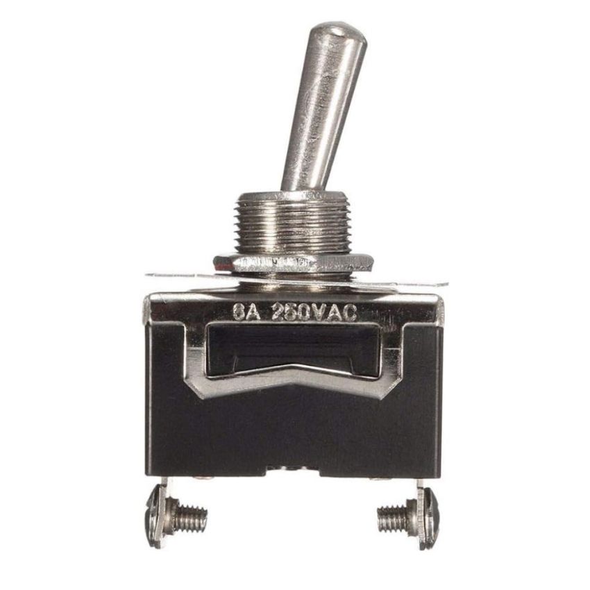 E-TEN 1021, ON-OFF 2-Pin Toggle Switch - 6A ,250VA,C SPST Heavy Duty Metal Toggle Switch