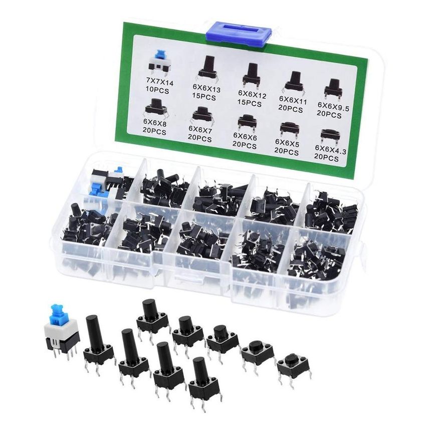 6x6-TK180, Tactile Switch Assortment Kit, Through-Hole Package