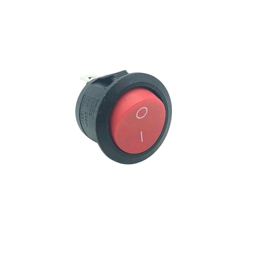 KCD2-2PIN-RED, Round Rocker Switch ON-OFF, Panel Mount Package