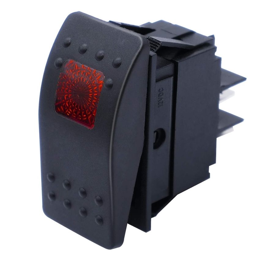 MRK-RLED-RD, Red LED Illuminated Rocker Switch, Panel Mount Package