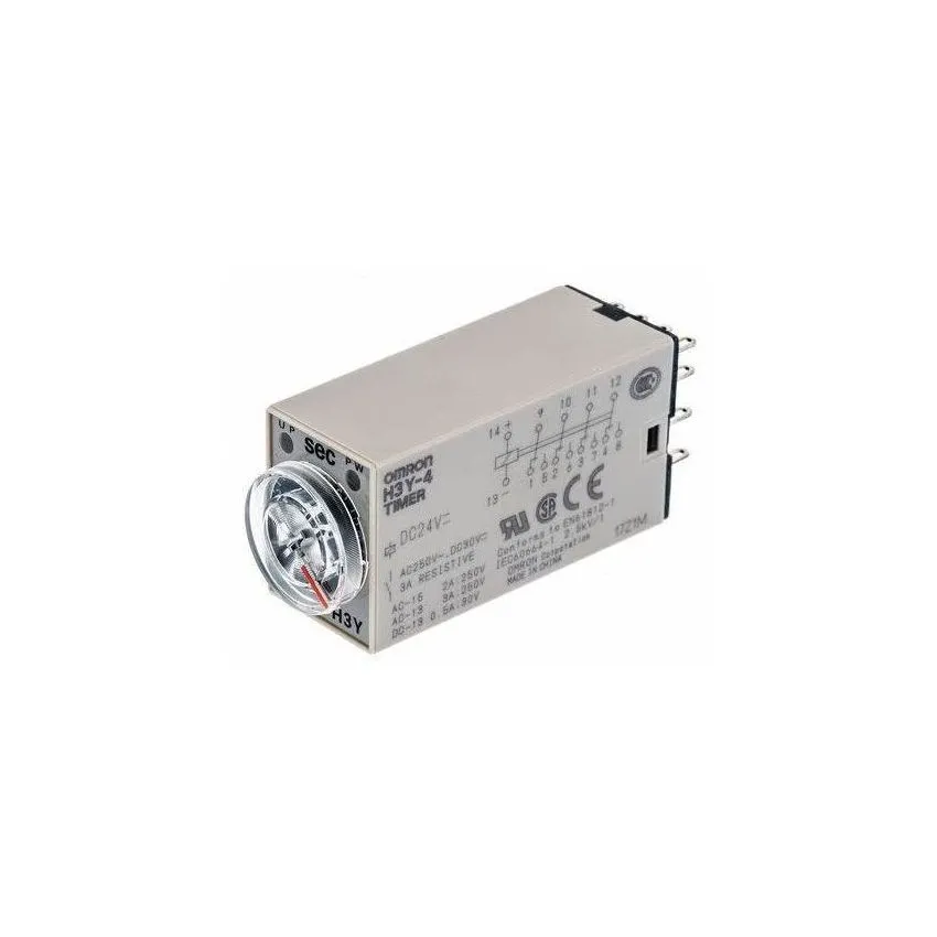 H3YN-2, Multifunction Timer Relay, 24VAC, 1S–10M, DPDT, Plug-in