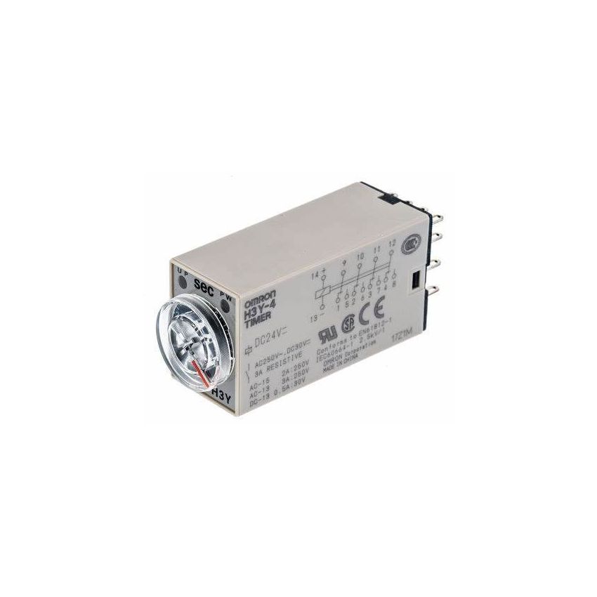 H3YN-2, Timer Relay, 1s–10min, 24VDC, DPDT Plug-in