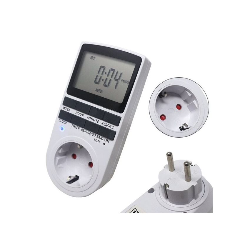 CNMAWAY TS-839 Electronic Digital Timer Switch – 24-Hour Cyclic Programmable Outlet, 15A 1800W, EU Plug Timing Socket