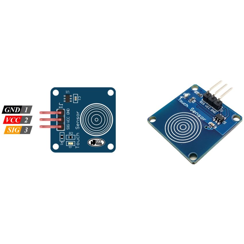 TTP223, Capacitive Touch Sensor Module, Single-Point Touch Detection, Digital Output