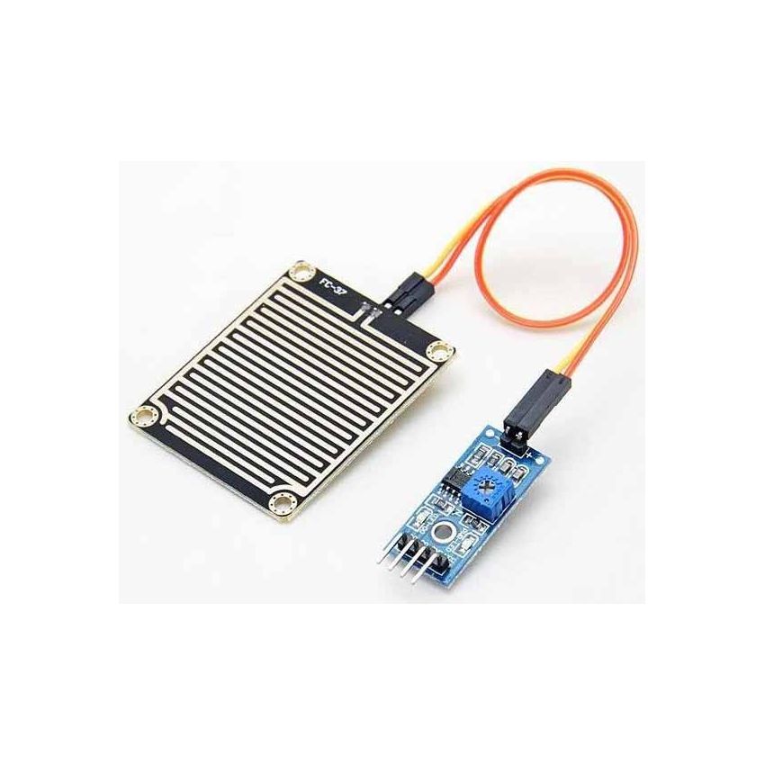 Rain Drop Sensor Module for Arduino – Dual Analog/Digital Output, Adjustable Sensitivity, Weather Monitoring Kit with Nickel-Plated Sensing Pad