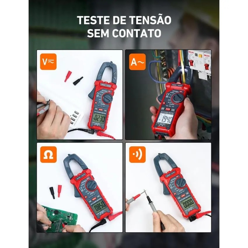 AstroAI CM2K0R Digital Clamp Meter 2000 Counts Auto Ranging 400A AC Current 600V AC DC Voltage Capacitance NCV Tester