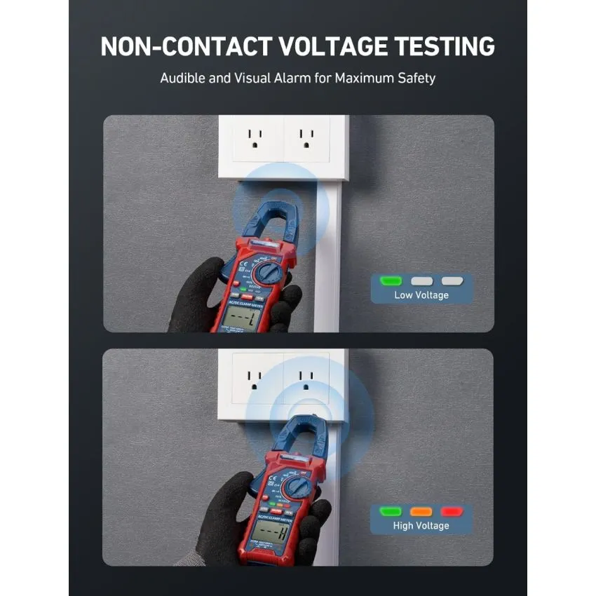 AstroAI CM4K0R True RMS Digital Clamp Meter 4000 Counts AC DC Current Voltage Capacitance Frequency NCV Tester