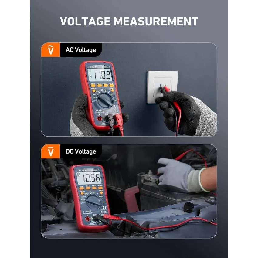 AstroAI DT132A True RMS Digital Multimeter 4000 Counts AC DC Voltage Current Temperature Capacitance Frequency Tester